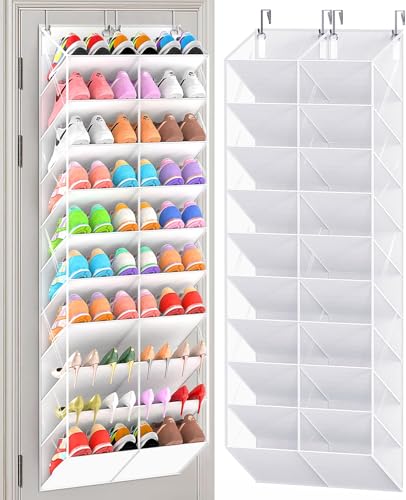 UVIAHOMI 30 Pairs Over the Door Shoe Organizer, Clear...