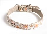 Collari Floreali da Giardino in PU Pet Gatto E Cane Design del Foro d'Aria di Rinforzo Generale con Fibbia in Metallo Morbido Comodo Regolabile 3 Dimensioni E 4 Modelli