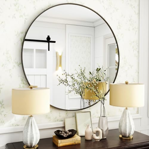 Voobang VBVC-YJ-2424-FC-BK Black Round Bathroom Mirror thumb #6