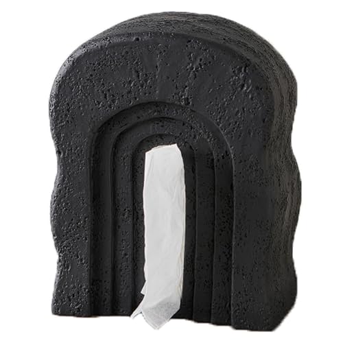 Tissue Vessel Modern Resin Tissue Box with Stone Pattern Sleek
