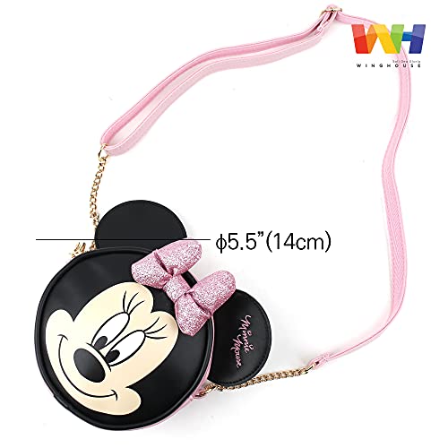 Winghouse X Minnie 3D Glitter Hair Bow Crossbody Mini My First Purse Small Chest Sling Bag With Adjustable Shoulder Strap For Toddler Little Girls (2-4Y) #TOP3