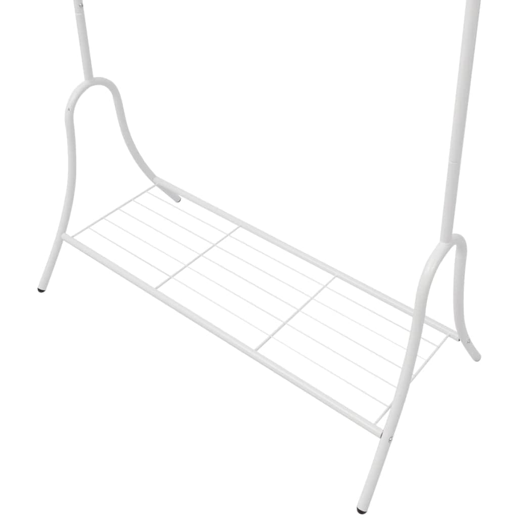vidaXL Portant à vêtements Blanc Acier