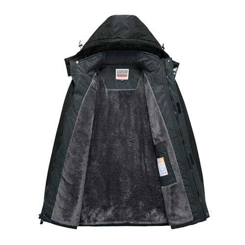 Image of WULFUL Men's Ski Jackets Warm Winter Snow Windbreaker Resistant Snowboard Fleece Coat Mountain Waterproof Parka with Hood