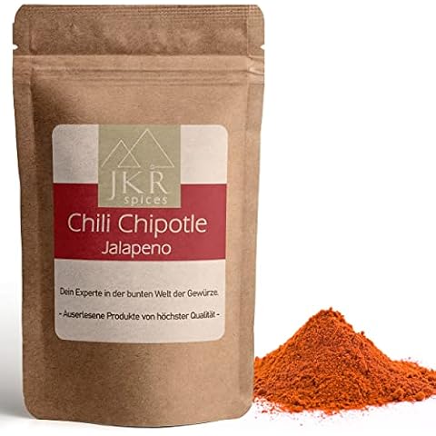 JKR Spices® 250g Chili Chipotle Jalapeno gemahlen | Chilli Pulver geräuchert | Chipotle Chili | Sehr scharfe Chipotle Chilli im wiederverschließbaren Doypack Cover
