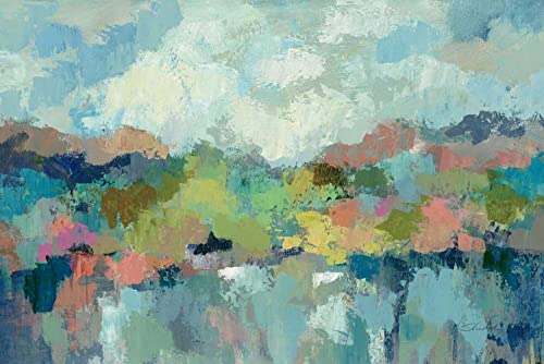 Toile encadrée abstraite Silvia Vassileva 75x114 cm pour une ambiance sereine