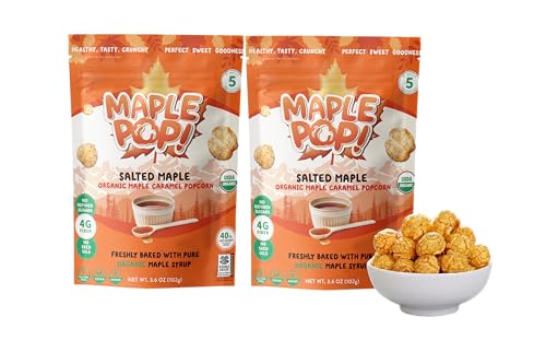 Maple Pop - Organic Maple Caramel Popcorn – Low Sugar,
