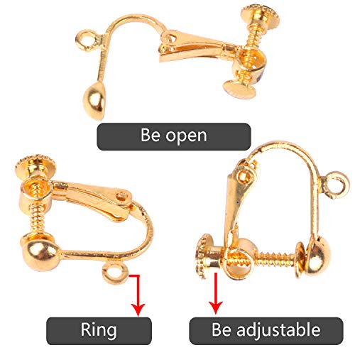 Bronagrand 12Pcs Clip-On Earring Components For Non-Pierced Ears,Gold And Silver,14X16X5Mm #TOP5