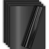 Tvinyl Warehouse Black Foil HTV Heat Transfer Vinyl for T-Shirt and Apparel 12' X 10'(“Semi-Gloss”, Pack of 5)