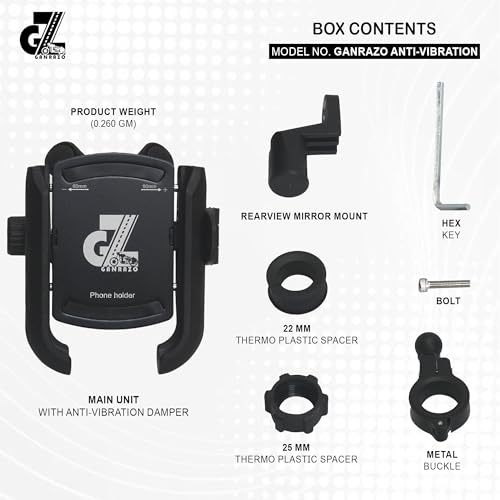 Image of Anti-Vibration Damper with Quick Release 360 Rotation, Waterproof for Bike /Motorcycle /Scooter Mobile Phone Holder, Stand, Mount Ideal for Maps and GPS Navigation