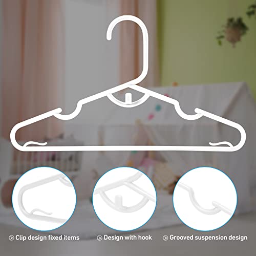 Trusir Kids Hangers 60 Pack - 11.5",Baby Clothes Hangers Plastic White Kids Children's Clothes Hangers,Infant Hangers&Toddler Hangers(White,60Pack) #TOP1