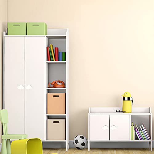 Nifocc 6 Stück Kinderzimmer Schrankknöpfe Wolken Form Schubladeknöpfe Weiche Gummi Möbelgriff Knöpfe für Schränke Schubladen Kleiderschrank Kommode - Weiß