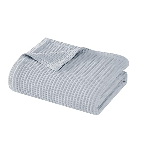CANNON Heritage Cotton Waffle Grey Cotton 1-Piece Full/Queen Blanket, Solid Color Themed, for Men and Women, Oeko-TEX Certified Confidence by CANNON - Used condition - Image 3