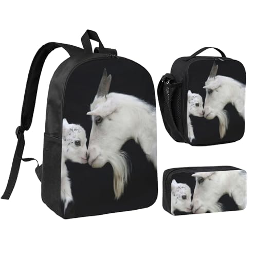Sac à dos 3 en 1 avec trousse à livres et sac à déjeuner noir 43 cm