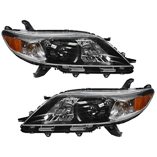 Image of TRQ Headlight Assembly Set TO2502207 TO2503207 Compatible with 2011-2014 Toyota Sienna