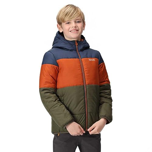 Childrens/Kids Lofthouse VII Terrain Print Padded Jacket (14 Years) (Admiral Blue/Burnt Copper)