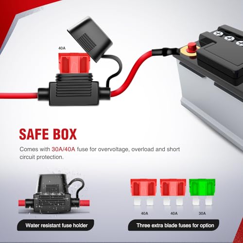 Image of Nilight Off Road LED Light Bar Wiring Harness Kit 12 V 5 Pin Rocker Switch | Laser On /Off Power Relay & Blade Fuse Nylon for 12 AWG 1 Lead on Cars Jeep Boat Trucks