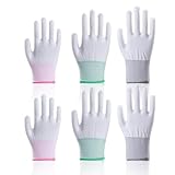 OBYJCA 3 Pairs Heat Resistant Gloves for Hair Styling, Heat Protection Proof Gloves for Hair Styling, Heat Blocking for Curling, Flat Iron and Curling Wand （Pink、Green and Grey）