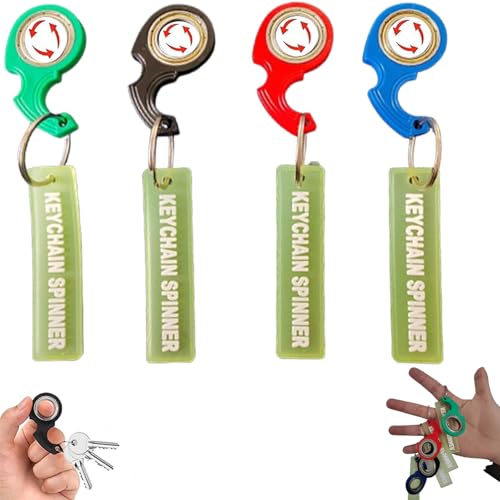 karambit spinner,4 Piezas Llavero Spinner,Llavero Fidget Spinner con Anillas para Llaveros y Fluorescentes,Portable Keychain Spinner,Llavero Giratorio Fidget para Aliviar el Estrés Ansiedad Relajante