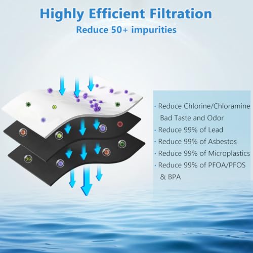 Image of Refrigerator Water Filter Compatible with RWF5800A, 012505454226, 4562222, 6 Month / 300 Gallon，4Pack