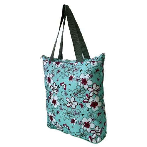 2 Pack Kitchen Reusable Grocery Bags Foldable Washable With Zipper Heavy Duty Folding Shopping Tote Green #TOP5