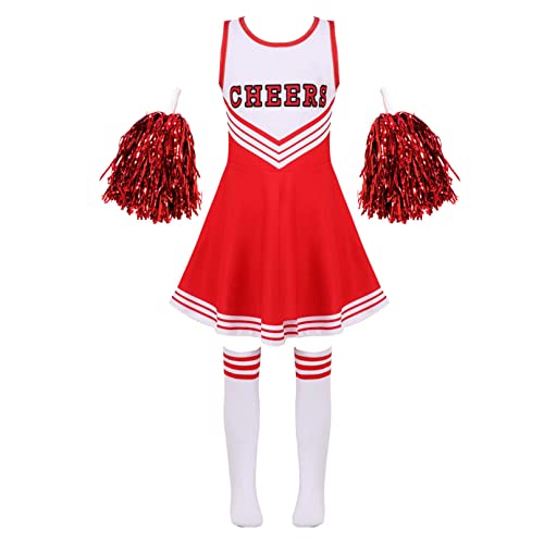 Catálogo de Ropa de Cheerleading y animación para comprar online. 46 iiniim Disfraz de Animador Niña Uniforme Escolar Ropa de Porristas Danza Vestido de Baile Sin Mangas Traje Hip Hop Jazz Musical Lentejuelas A Rojo 11-12 Años