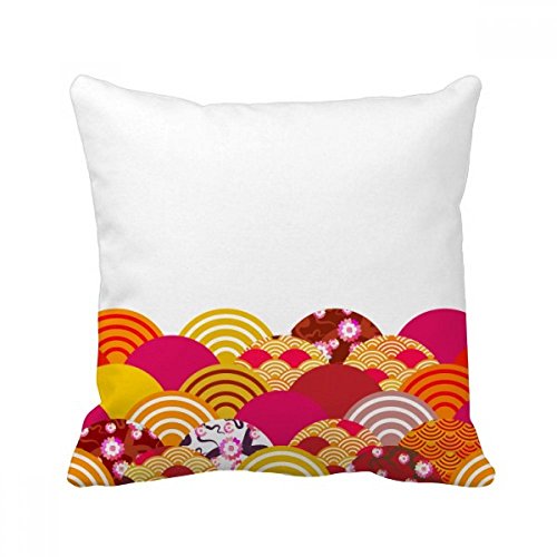 Coussin de projection Ukiyo-E multicolore avec housse et insert de qualité supérieure - 2