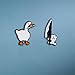 WSZJLN Broche de Ganso de Gato de Dibujos Animados Divertidos, Broche esmaltado de Pato, Ganso Blanco con Cuchillo, Insignia, Mochila, alfileres de Solapa para Ropa, Regalos de joyería