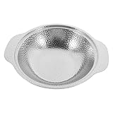 EXQUIMEUBLE Olla Sukiyaki de Acero Inoxidable 20 Cm Doble Asa, Utensilio de Cocina Antiadherente para Ollas Calientes Domésticas y Mariscos, Adecuado para Sukiyaki, Ramen y Camping