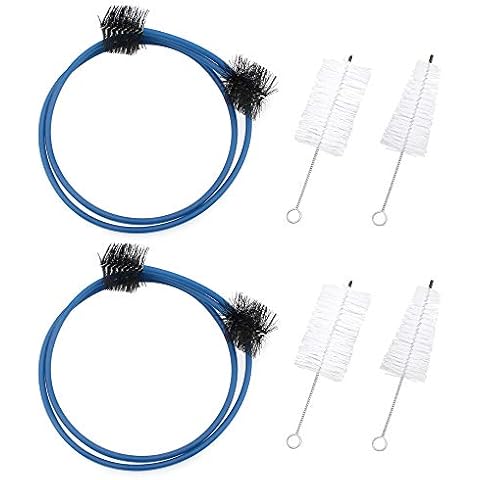 Fumanduo 6Pcs Trumpet Cleaning Kit, 2 Set Trumpet Brushes Mouthpiece Brush Valve Brush Musical Instrument Clean Tool Set Musical Instrument Maintenance Care Accessory Cover