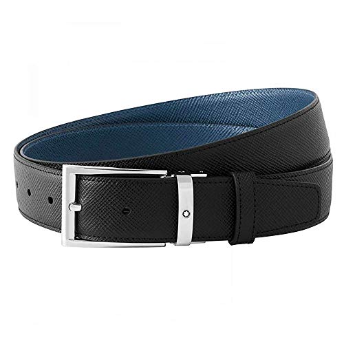 Montblanc Men's Sartorial leather reversible indigo belt 1184383