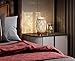 HHMTAKA Metal Lampshade Bedside Table Lamp Wooden Base Bedroom Lamp Decorative Bedside Lamp with Edison Bulb for Bedroom Home Weddings Parties Patio Indoor Outdoor (Strip Shape)