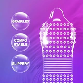 Preservativi con rilievi e venature-Protuberanze stimolanti, doppio piacere,Massaggio a rilievo, nuova esperienza, Grandi nervature in rilievo, lati paralleli con serbatoio (16 pezzi)