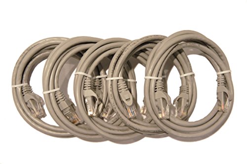 Pack de 5 cables de red Cat6 de 5 pies gris miniatura 1