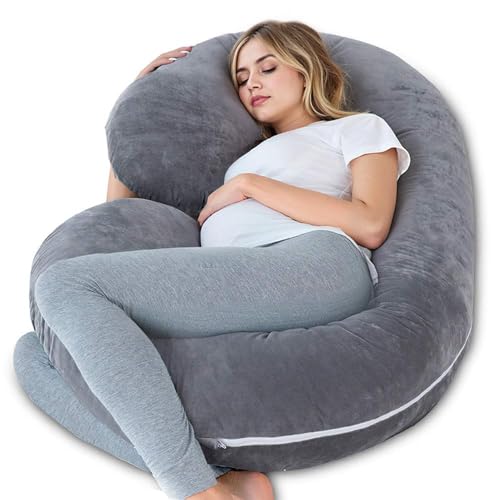 Image of piorlado Pregnancy Pillow, Full Body Pillow, Maternity Pillow for Side Sleeper, Pregnancy Body Pillow for Pregnant Women Suppor, Ideal for Back, Belly & Hip Relief with Washable Cover (C-shape)