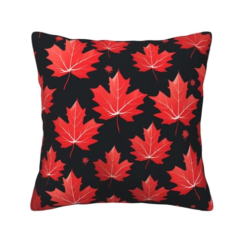 Coussin feuille d'érable en velours pour déco canapé et chambre