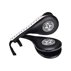 Taekwondo Kick Pads, Target Durable TKD Kicking Targets Training Paddles, Double Strike Pads for Kickboxing and Karate Training Striking Pads (Black,2 PCS)