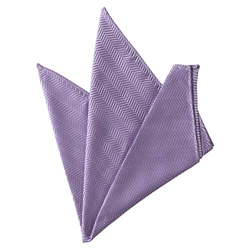 Jacob Alexander Men's Tone on Tone Herringbone Pocket Square - Lavender