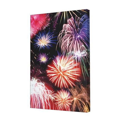 Toile feu d'artifice 30x45 cm sans cadre pour salon