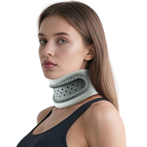 Bkrtondsy Neck Brace,Support Cervical Collar,Relieve Cervical Pain&Pressure,Soft Skin-Friendly Fabric,Memory Foam Wrapped in Silicone Breathable Hard Frame,One Size for Men&Women(Space Gray)
