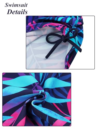 Image of Girls Rash Guard 2 Pieces Bathing Suit UPF50+ Swimsuit with Swimming Skirt Swimwear 2-14Y