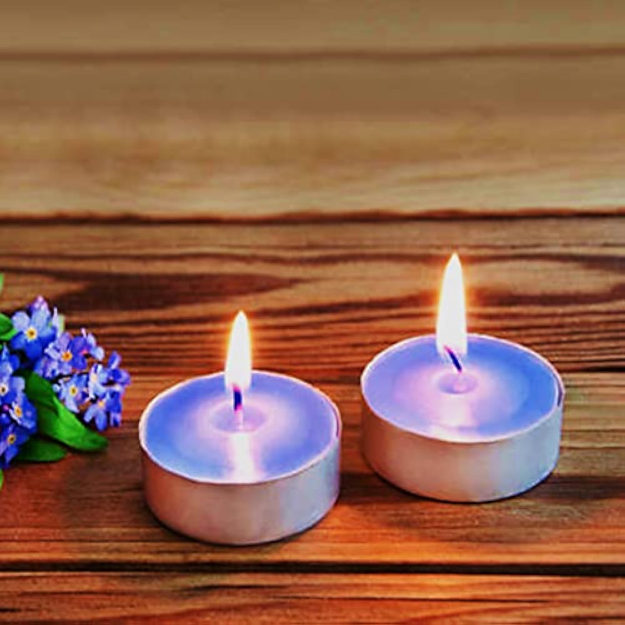 Blue Color Unscented Tea Light Candles, Set of 25