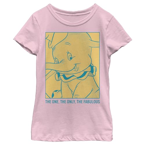 T-Shirt Dumbo Disney pour fille rose en coton col rond