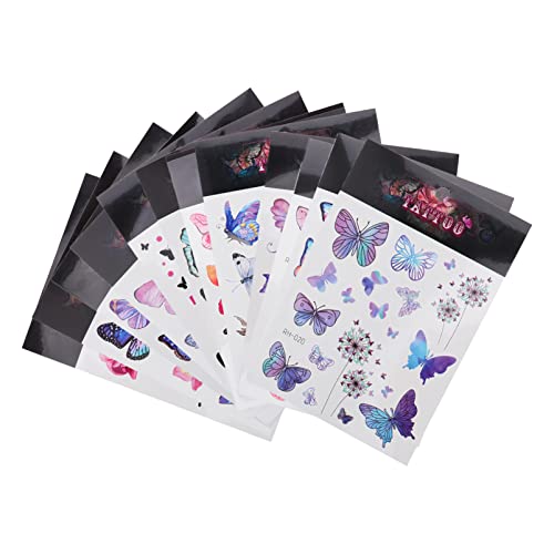 Lurrose 12 Folhas Tatuagem de Borboleta de Tatuagem de Borboleta Tatuagem de Rosto de Borboleta de C