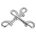 Huture 5 Pack 3.5’’ Double Ended Bolt Snaps Hook Zinc Alloy Trigger Chain Metal Clips Key Holder for Water Bucket Pet Feed Bucket Agricultural Equine Home Dog Leash Garage Use, Nickel Plated, Silver