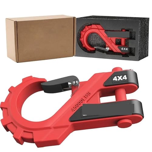 �d���E�C���`�A 2pcs 3/8 Winch Hook Max 45 Lbs With Safety Latch For ATV UTV SUV Trailers Towing Accessories �A�ƒ�p �Ɩ��p(Red)