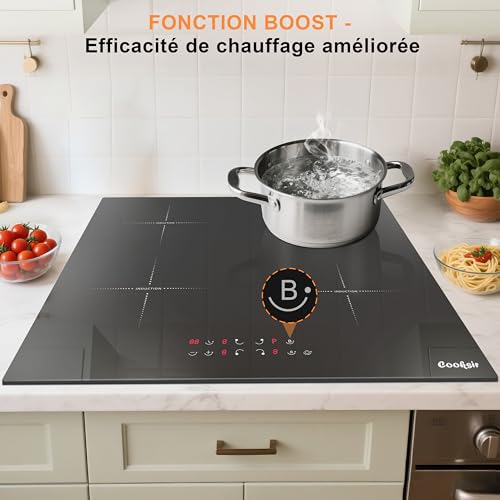Four Encastrable 60CM et Plaque Induction 4 Feux Cooksir Ensemble Cuisson 65L