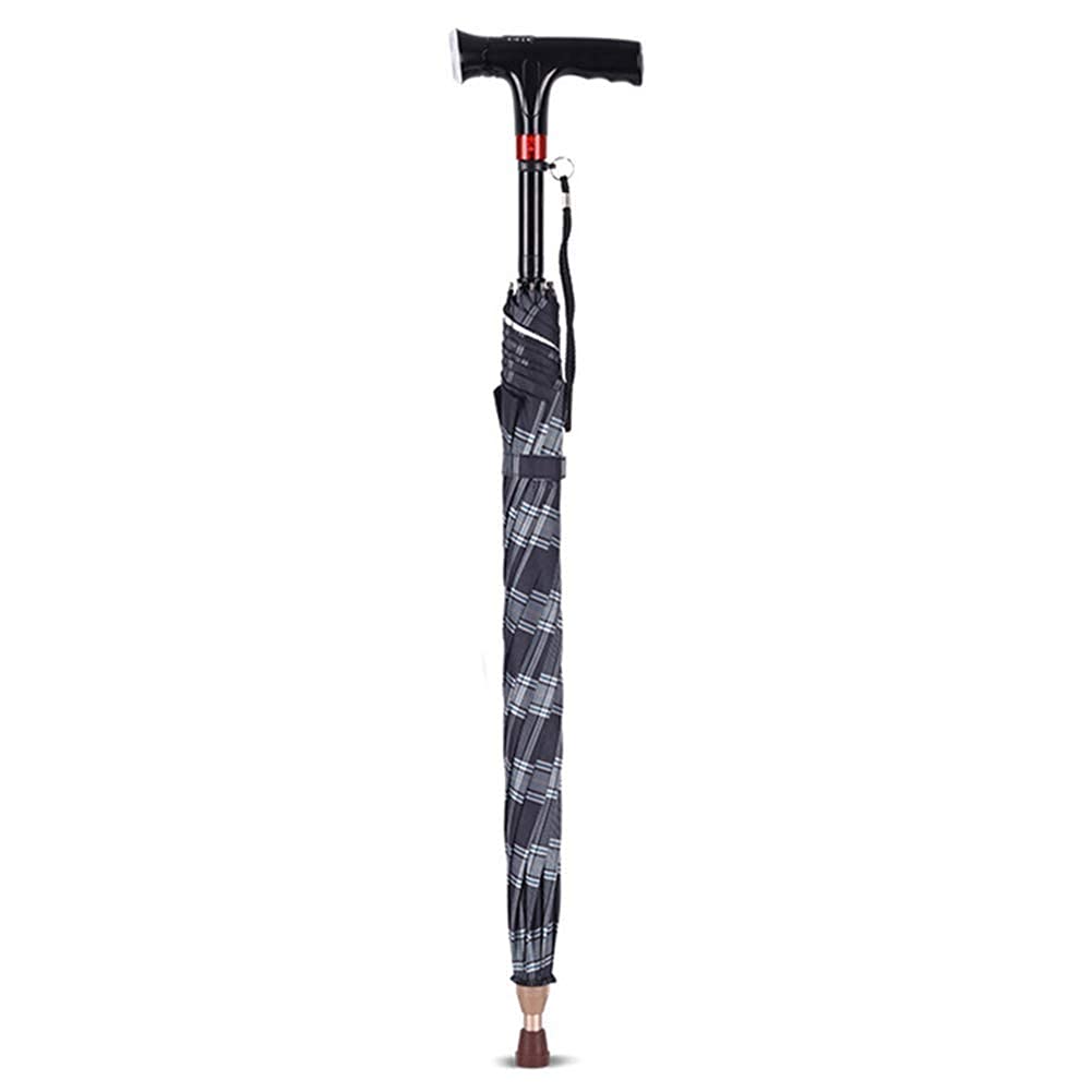 Caminante andante, bastones para caminar con botón de alarma ayudas de aluminio luz led bastón para caminar paraguas regalo para ancianos, 83 cm, B estrella de luz