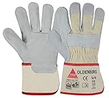 Arbeitshandschuhe OLDENBURG TÜV-GS geprüft Rindkernspaltleder Gr. 10