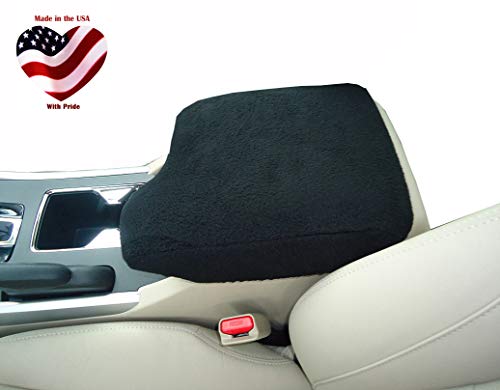 Car Console Covers Plus Made in USA Fleece Auto Armrest Center Console Cover Designed for Subaru Impreza 2017-2020 Black