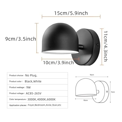 Lámpara de pared interior para pasillo y dormitorio con luz LED táctil regulable 4